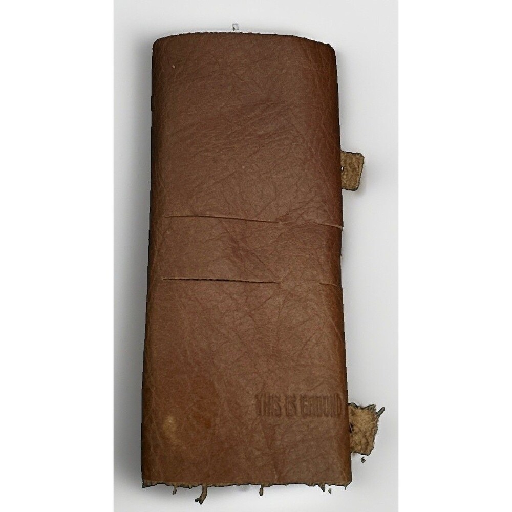 This Is Ground Mod Small Wrap Cord Organizer Pouch Brown Leather
